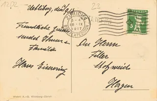 Uetliberg, Urirotstock 2932 m, Rigi 1880 m, Titlis 3239 m (vor 18.9.1917)