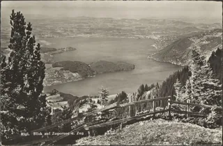 Rigi, Blick auf Zugersee und Zug (1950)