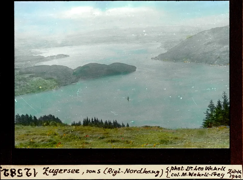 Lake Zug, from south (north slope of Rigi) (1940)