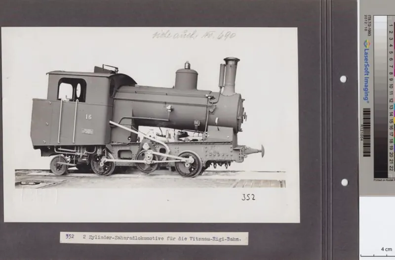 Vitznau- Rigi -Bahn H 2/3, Betriebsnummer 16, Fabriknummer 2871, Ordre 5527 (ca. 1923)
