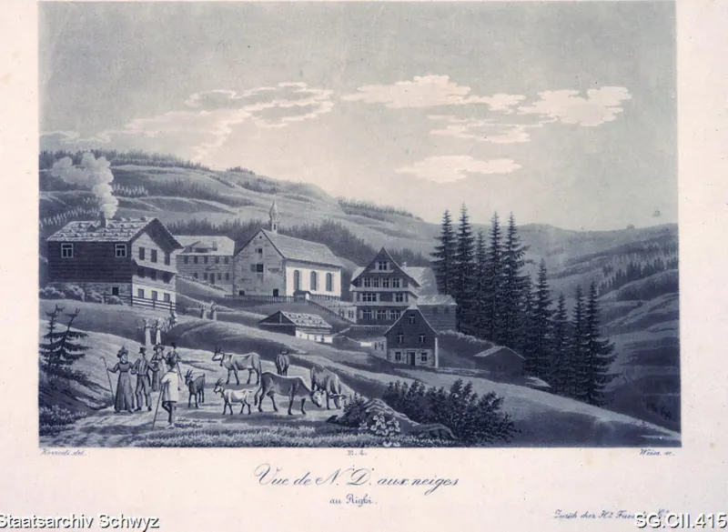 Kapelle Maria zum Schnee und Umgebung Rigi Klösterli (1830)