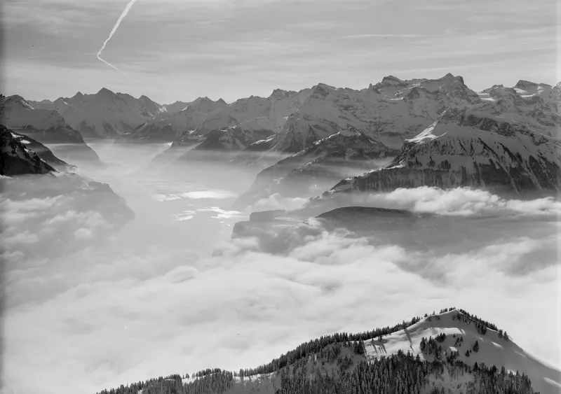 Arth-Goldau, Rigi-Urmiberg, Gottertli, view to the south (S) (16.01.1967)