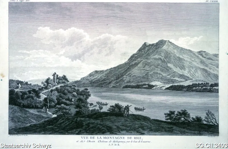 Blick auf die Rigi und Schloss Habsburg (1780)