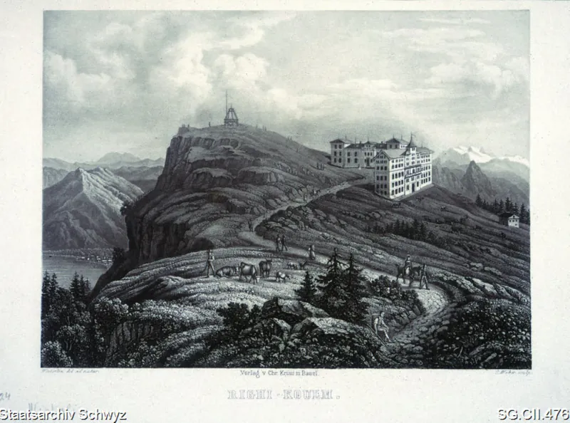 Hotel Rigi-Kulm mit Aussichtsturm (ca. 1860)