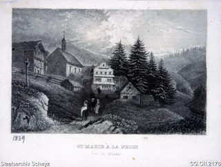Rigi-Klösterlii mit Kapelle Maria zum Schnee (1839)