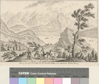 Prospect auf die Mitte des IV. Wald-Stätter Sees, ab einem hohen Berg (between 1740 and 1760)