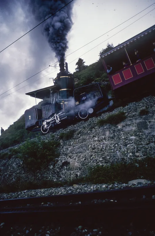 At Rigi-Staffel, Rigibahn steam train with locomotive H 1/2 No.7 (unbekannt)