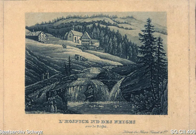 Kapelle Maria zum Schnee und Umgebung Rigi Klösterli (1800 - 1825)
