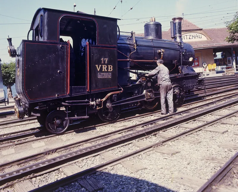 Vitznau, Vitznau-Rigi Railway (VRB), H2/3 Steam Locomotive No. 17 (ca. 1975)