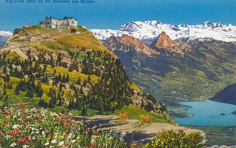 Rigi-Kulm (1800 m) with Glärnisch and Mythen (1910 - 1920)