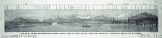 Panorama auf die Bergkette von der Rigi bis zum Pilatus von Luzern aus (1830 - 1860)