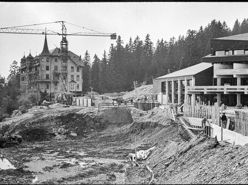 Bau Weggis-Rigi Seilbahn, in Rigi Kaltbad, 1967