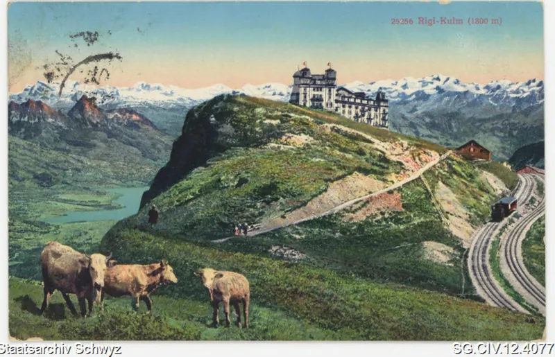 Rigi-Kulm mit Hotel Schreiber (1920)