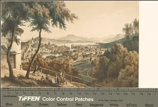 [Blick vom Gütschtürmchen auf Stadt Luzern, See und Rigi] (1830)