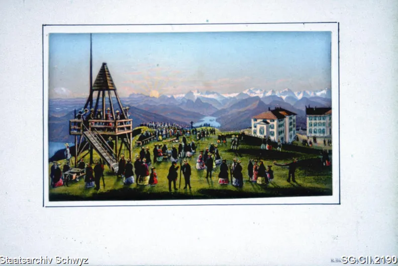 Rigi Kulm: Sonnenaufgang (ca. 1870)