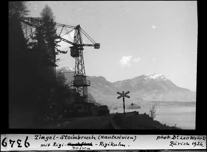 Zingel quarry (Hauterivien), with Rigi Dossen [Dosse]-Rigikulm (1936)