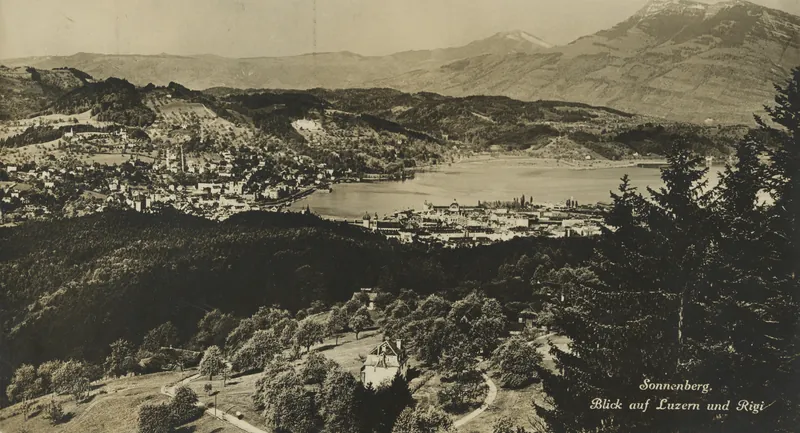 Sonnenberg, view of Lucerne and Mount Rigi (vor 31.10.1927)