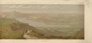 Panorama vom Rigi-Kulm. Panorama du Rigi-Kulm. [Suisse] / G. Meyer pinx. Druck der Lithogr. ; Anstalt von C. Knüsli (1879)