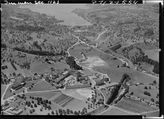 Immensee, institute, background Küssnacht am Rigi (31.07.1971)