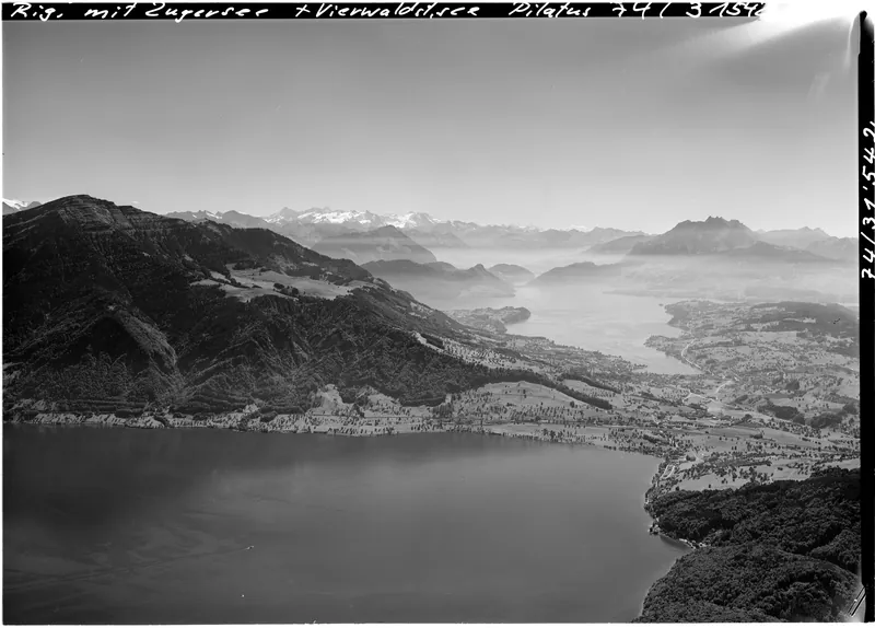 Rigi Massif SZ, LU, overviews and views from different directions (13.08.1974)