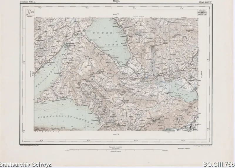 Topographische Karte: Section VIII, 16, Rigi, Blatt 209 bis. (1907)