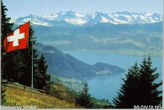Panorama vom Rigi-First, Vierwaldstättersee, Urner- und Unterwaldner Alpen (keine Angabe)