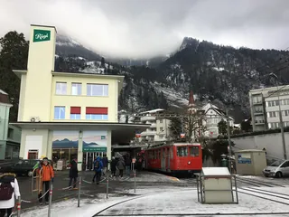 The terminus of the Vitznau-Rigi cog railway