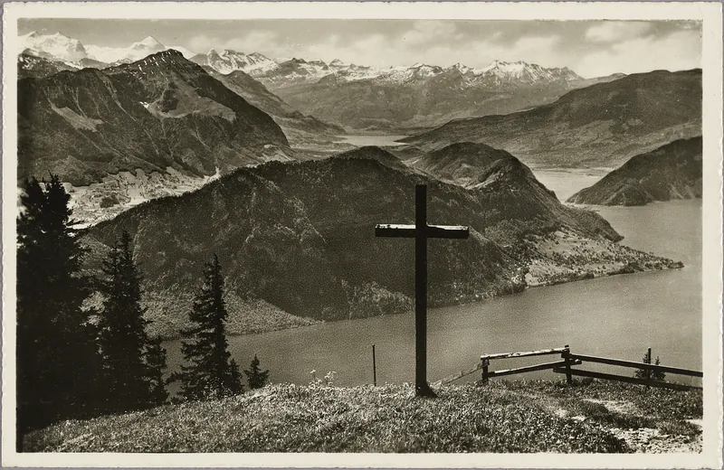 Rigi-Känzeli (1,450 m above sea level), view of Bürgenstock and the Berneralps (vor 21.06.1948)