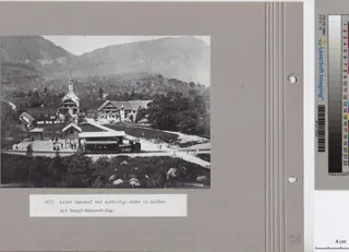 Arth- Rigi -Bahn, H 1/2 Alter Bahnhof in Goldau mit Dampf-Zahnrad-Zug (s. d. (sine dato))