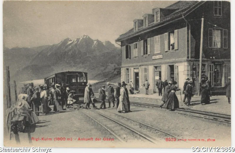 Bahnstation Rigi-Kulm: Ankunft der Gäste (keine Angabe)