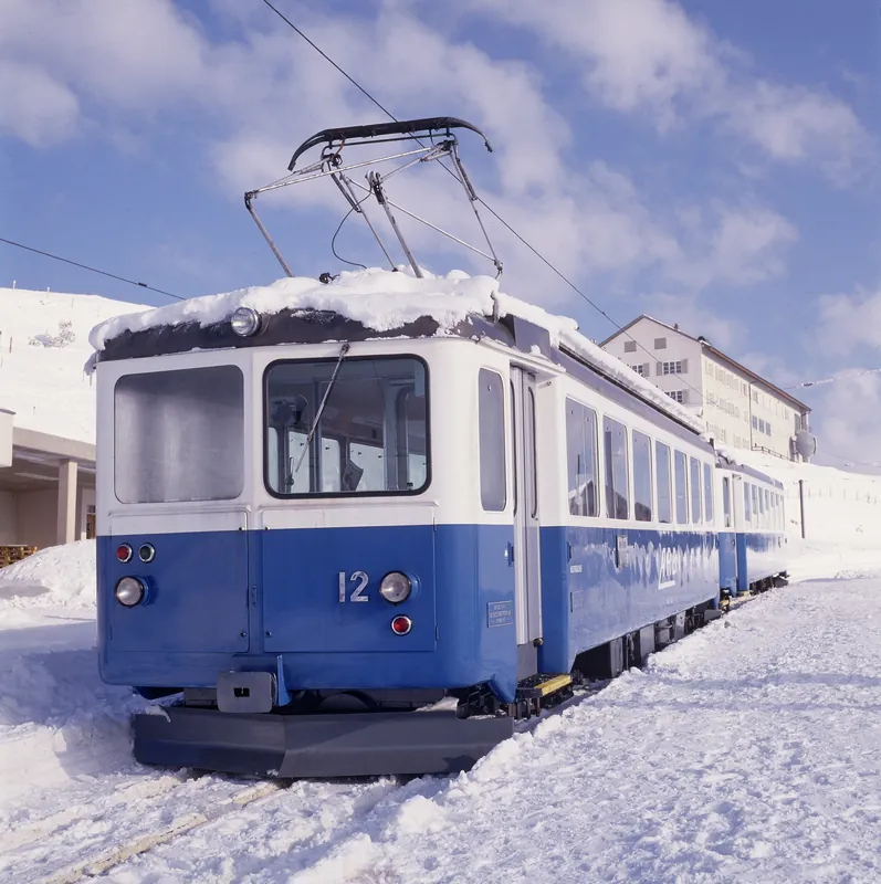 Rigi Kulm, ARB Zug train with BDhe 2/4 railcar No. 12 (1991)