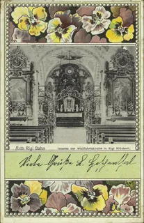 Arth Rigi Bahn, interior of the pilgrimage church in Rigi Klösterli (vor 1.9.1901)