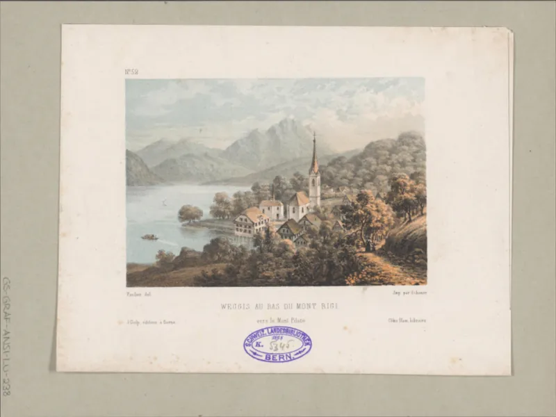 Weggis au bas du Mont Rigi . vers le Mont Pilate (19th cent.)