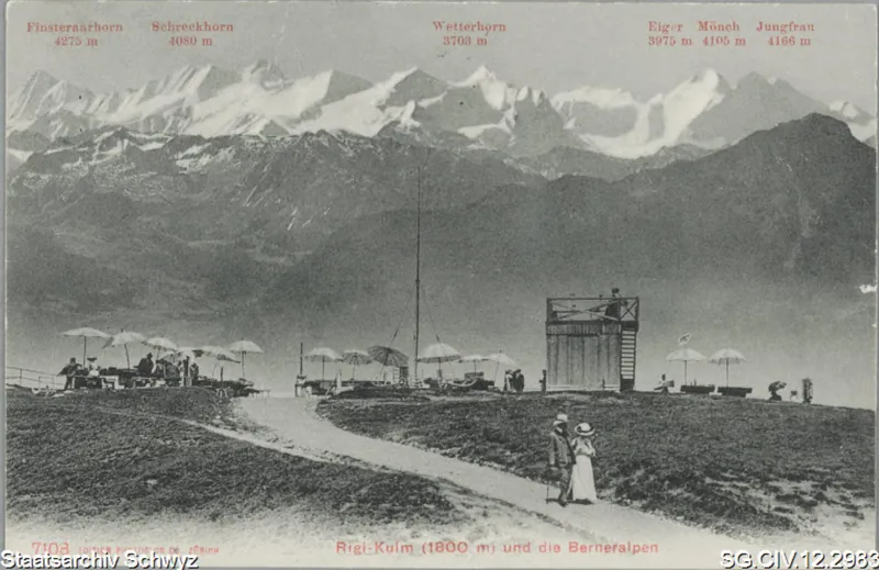 Aussichtspunkt Rigi- Kulm und die Berneralpen (1906)