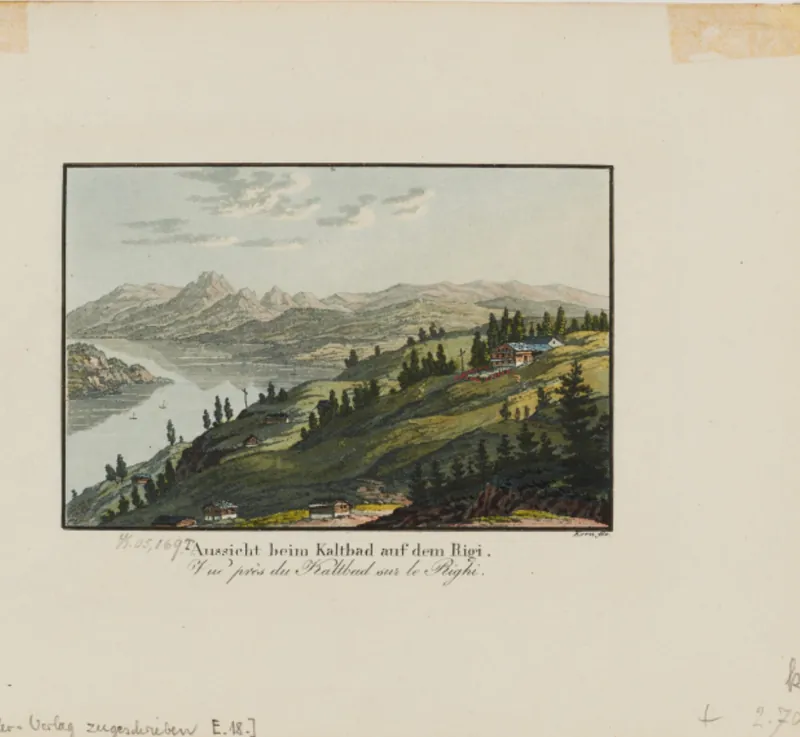 Aussicht beim Kaltbad auf dem Rigi = Vue près du Kaltbad sur le Righi (approx. 1820 - approx. 1829)