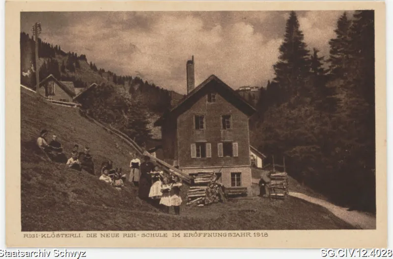 Die neue Rigi-Schule im Eröffnungsjahr 1918 auf Rigi-Klösterli (1918)