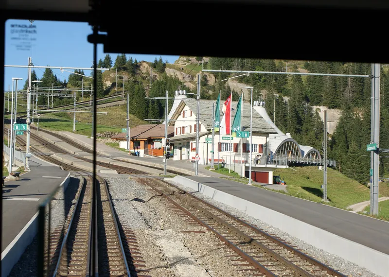 Rack railway Vitznau to Rigi (Kulm)-railway station Kaltbad-First-station Rigi Staffel-01ASD (2023-09-04)