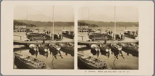 Haven te Luzern, met op de achtergrond de Rigi Luzern. Blick auf den Rigi vom See aus (titel op object), RP-F-00-9074 (ca. 1900 - ca. 1910)