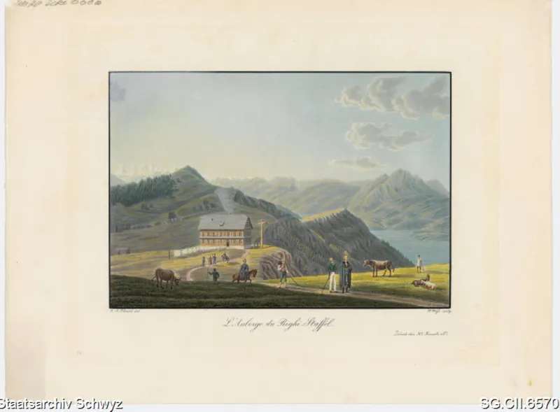 Gasthaus Rigi Staffel und Umgebung (ca. 1830)