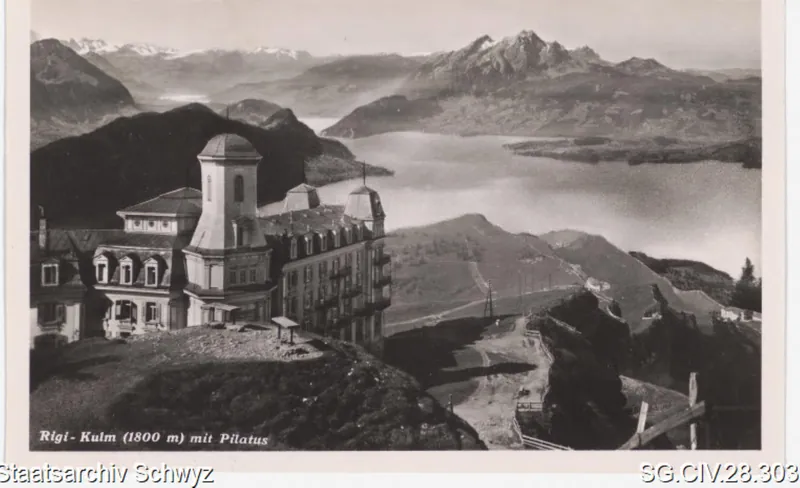 Rigi-Kulm (1800 m) mit Pilatus (zwischen 1875 und 1952)