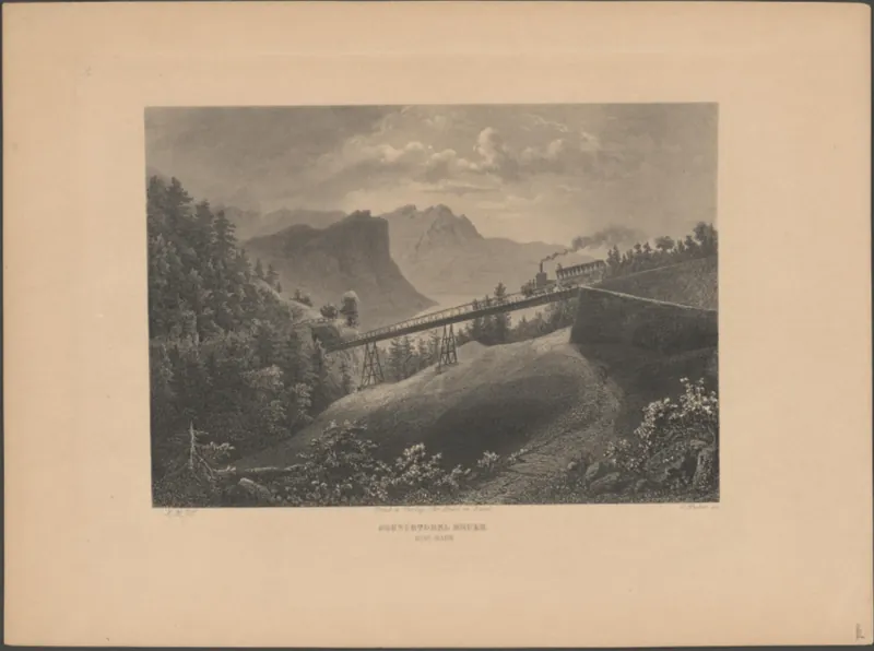Schnurtobel-Bruke. Rigi -Bahn (approx. 1875)