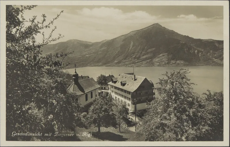 Gesamtansicht mit Zugersee und Rigi (1930)