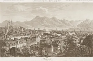 Luzern, vom Gütsch gegen den Rigi aufgenommen = Luzern, prise du mont de Gütsch vis-à-vis du Rigi (1832)