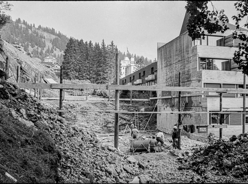 Bau Weggis-Rigi Seilbahn, in Rigi Kaltbad, 1967