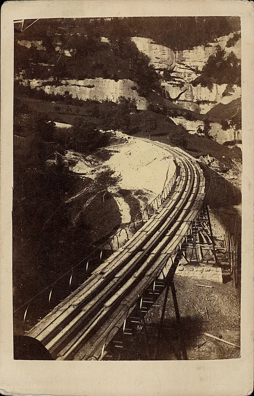 Le pont au Chemin de fer au Righi [Schnurtobel Bridge]. (1871)
