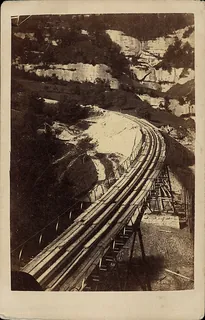 Le pont au Chemin de fer au Righi [Schnurtobel Bridge]. (1871)
