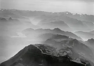 Küssnacht (SZ), Rigi massif, view to southeast (SE) (26.08.1964)