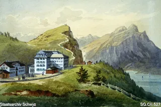 Hotel Rigi Staffel, Weg nach Rigi-Kulm (ca. 1890)