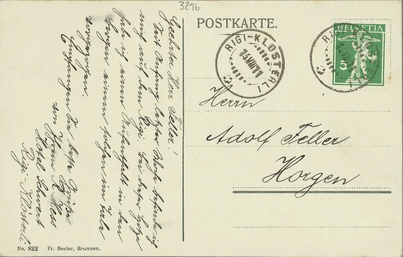 Hôtel Rigi-Kulm, view towards Pilatus (vor 14.08.1911)