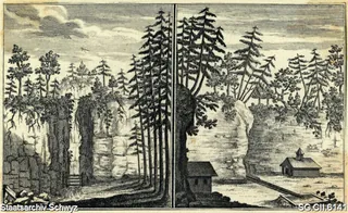 Rigi-Kaltbad: Das Innere des Kalten Bades auf der Rigi (1800 - 1825)